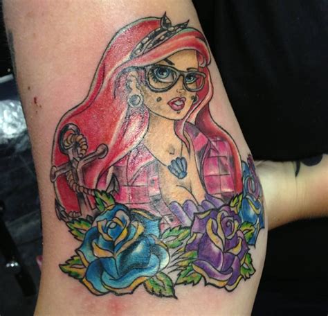 Punk Ariel Tattoo Disney Tattoos Mermaid Tattoos Ariel Tattoo