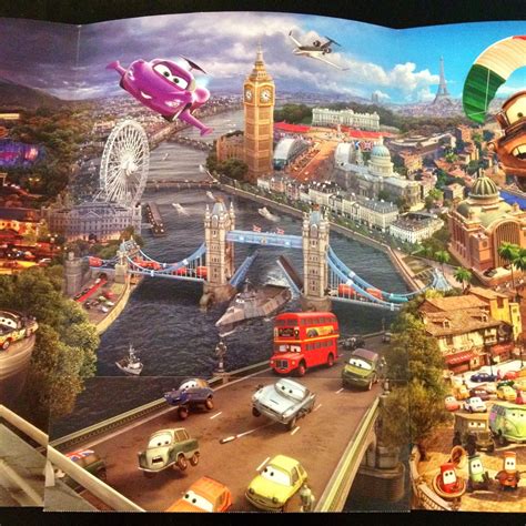 Dan The Pixar Fan Cars 2 Disney Store Lithograph Travel Poster