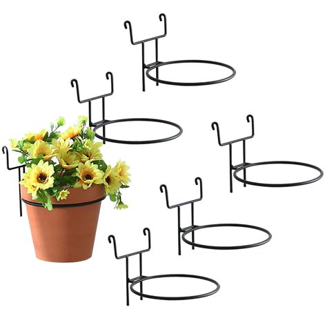 Myt 7 Inch Black Metal Wire Hanging Planter Holders For Wire Trellis