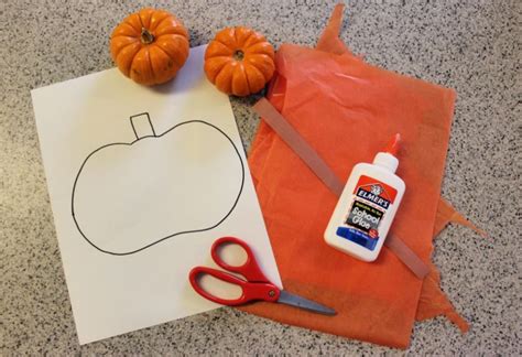Tissue Paper Pumpkin Craft For Kids Free Pumpkin Template Live Well