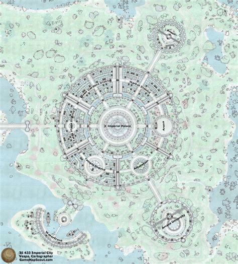 Oblivion Map Of Imperial City And Its Environs Guide To The Imperial City
