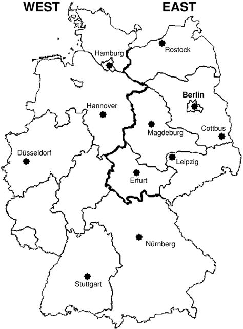 The Map Of Germany Showing The 11 Cities Used In This Study The