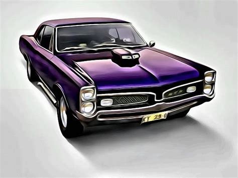A Painting Of A Vintage 1965 Pontiac Gto Vintage Cars Musclecars