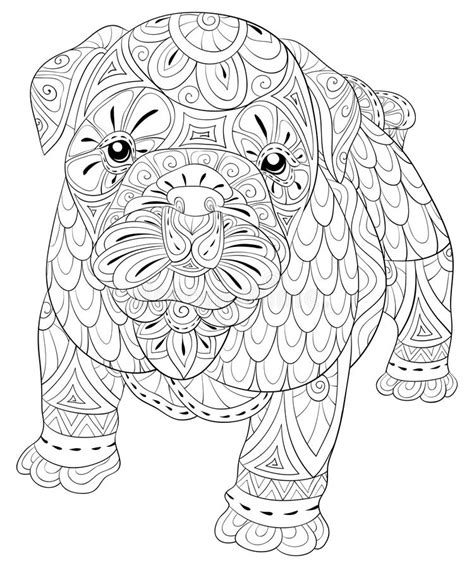 The possibilities are nearly endless! Adult Coloring Page A Cute Isolated Dog For Relaxing.Zen ...