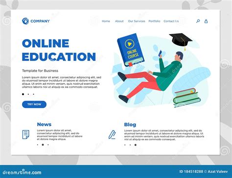 Online Education Course Landing Page Template E Learning Website