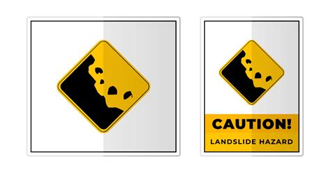Landslide Hazard Sign Label Symbol Icon Vector Illustration 21370814