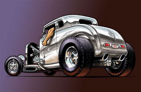 Mustan Hot Rod Cartoon Art Cartoons And Hot Rods Cartoon Car Drawing