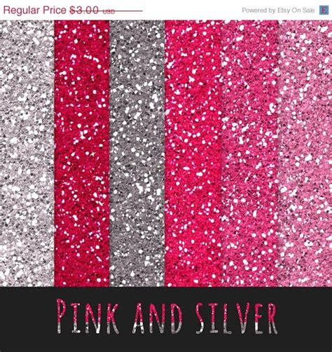 60 Off Pink And Silver Glitter Paper Pink Glitter Etsy