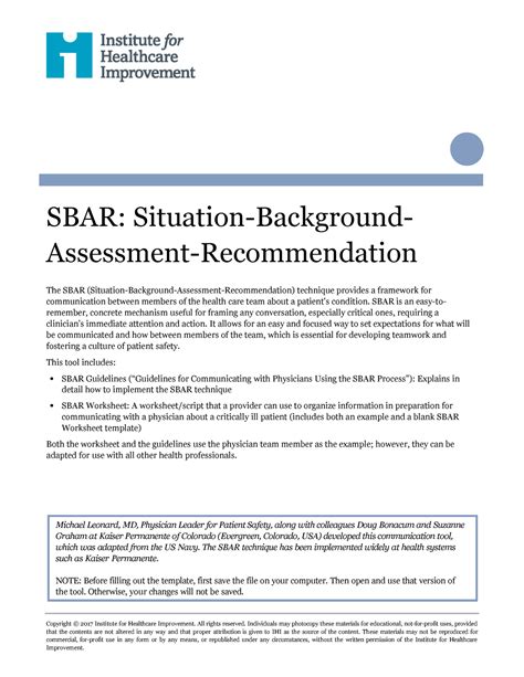 Sbar Template Help Sbar Situation Background Assessment Recommendation The Sbar Studocu