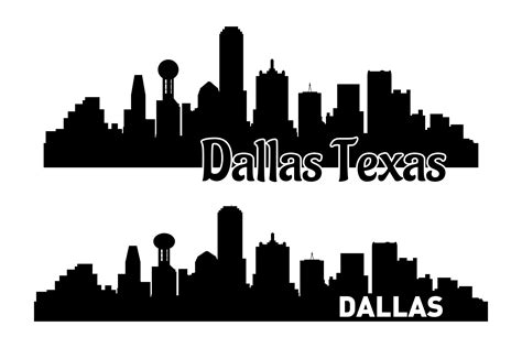 Dallas Skyline 2 Options Svg Png Eps 124435 Cut Files