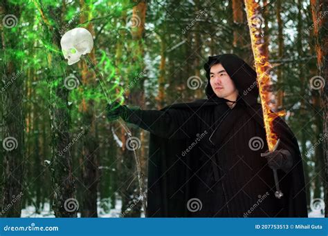 Magician In Forest Herbal Remedies Freak Healer Supernatural Or Superstitious Person
