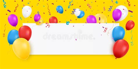 Birthday Blue White Balloons Banner Stock Illustrations 4223