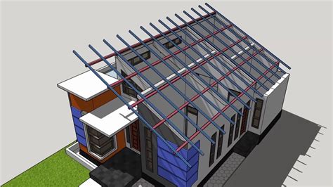 Konstruksi Atap Miring Desain Rumah Minimalis Am01 Youtube