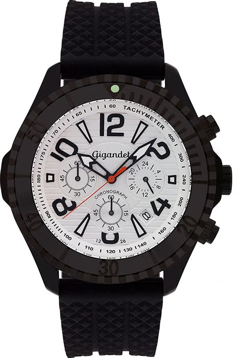 gigandet men s quartz watch aquazone chronograph analogue silicone strap black g23