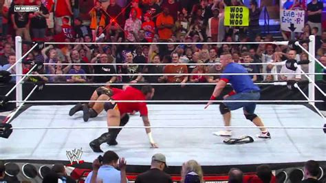 Raw John Cena Christian And Mark Henry Vs The Miz Alberto Youtube