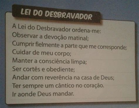 Versículo Bíblico Que Confirme O Significado Da Lei Dos Desbravadores