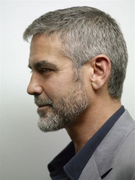 George Clooney Left Profile Template Mens Haircuts Short Older