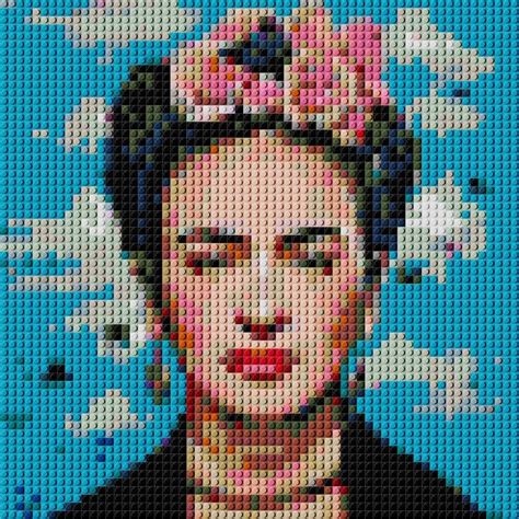 Frida Kahlo Bricks Mosaic Pixel Art Poster Custom Jigsaw Etsy Lego