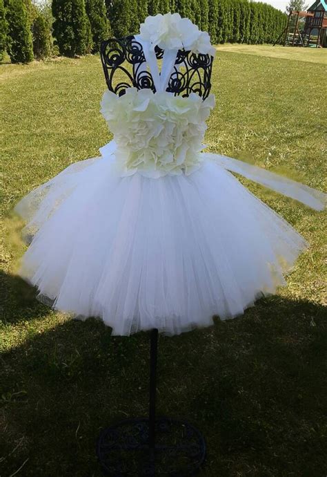 Flower Girl Wedding Dress Tutu White Flower By Exquisitefindsbycj