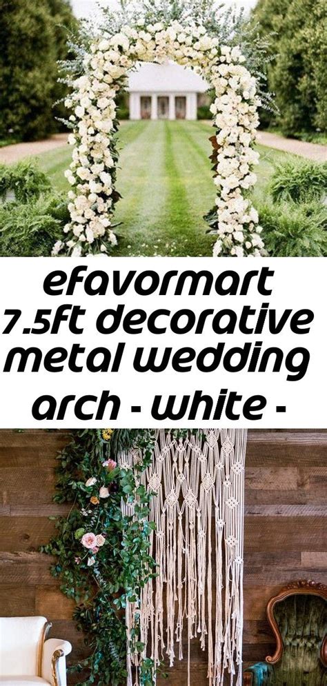Efavormart 75ft Decorative Metal Wedding Arch White 55wx90h 9