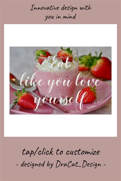 Eat Like You Love Yourself Strawberry Smoothie Poster Eat Like