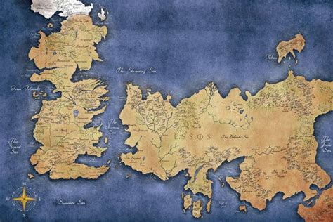 Game Of Thrones Map Of Westeros And Essos Map Of Westeros Game Of