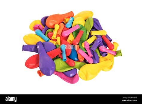 Pile Of Multi Colored Balloons On A White Background Stock Photo Alamy