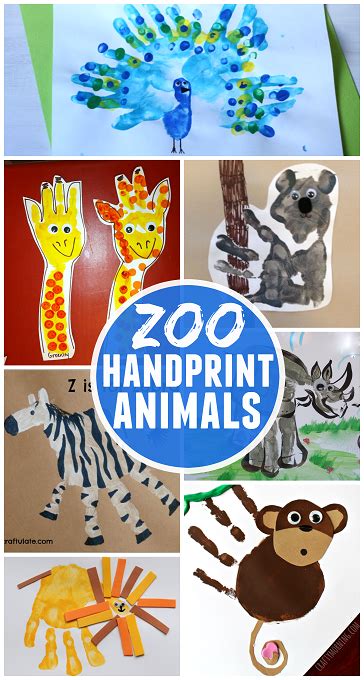 Fun Zoo Animal Handprint Crafts For Kids Crafty Morning