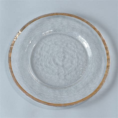 Clear Glass Plates With Gold Trim Ar