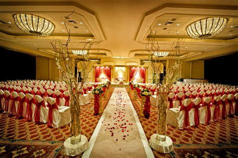 A Banquet Hall Decorated For Wedding Purposes