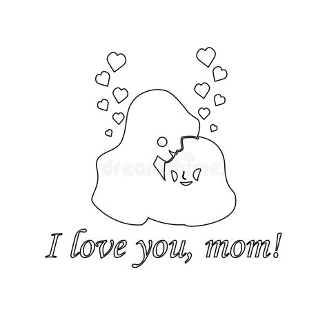 Image Of Mother With Daughter Mother`s Day Love For Each Other Vector Illustration Stock