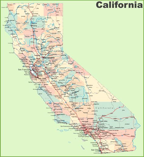 California Road Map Ontheworldmap Com