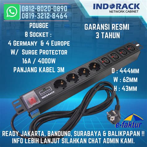 Jual Indorack Pdu 8 Socket Germany Europe Colokan Listrik Kota