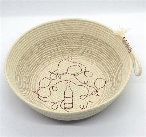 Petite Rope Bowls Collection Embroidered 100 Coiled Cotton Etsy
