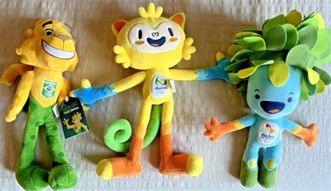 Rare Brazil Rio 2016 Olympic Games Mascots Ginga Tom And Vinicius