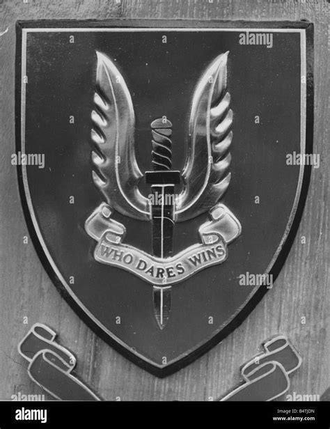 Sas Special Air Service Motto Who Dares Wins Shield April 1971 Stock