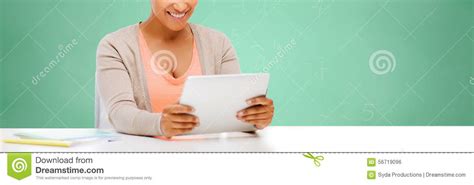 African Student Girl With Tablet Pc At School Stock Photo Image Of