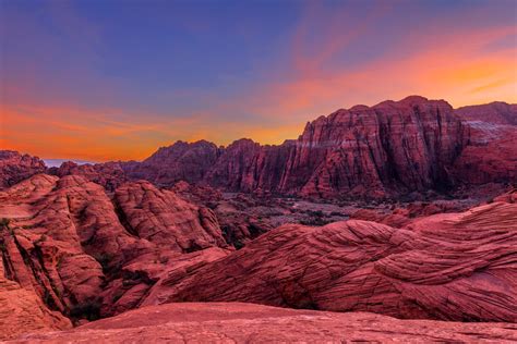 Snow Canyon Colorful Sunset Utah Red Rock Fine Art Print Photos By