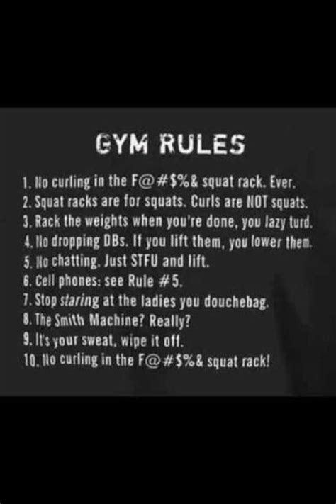Gym Rules Gym Rules Fitness Motivation Quotes Gym Humor