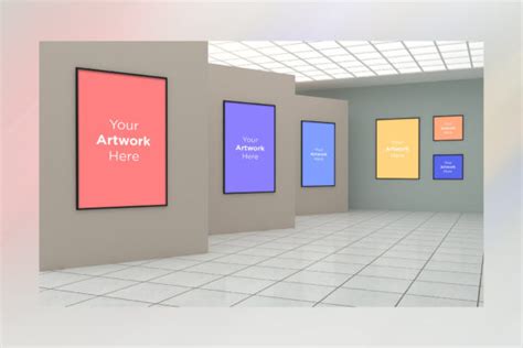 Art Gallery Frames Mockup With Different Graphic By Shahsoft · Creative