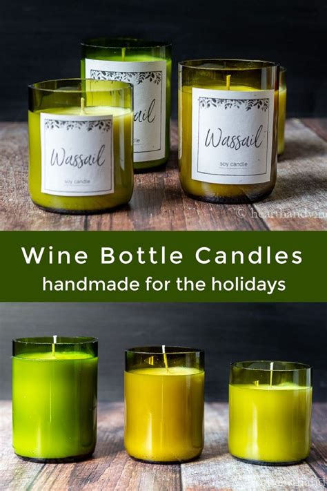 Wine Bottle Candles Handmade For The Holidays With Free Printable