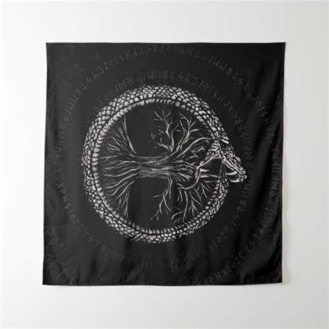 Ouroboros With Tree Of Life Tapestry Zazzle