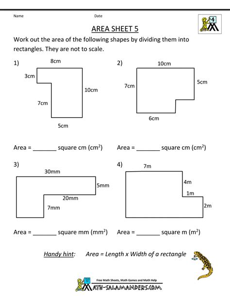 Area Of Complex Figures Worksheet