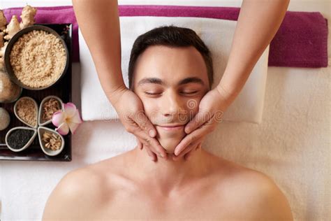 Beautiful Young Woman Receiving Facial Massage Stock Image Image Of Hand Bodycare 12322351