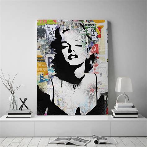 Marilyn Monroe Decollage Pop Culture Modern Wall Art Modern Wall Art Canvas Marilyn Monroe