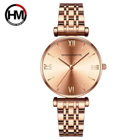 hannah martin watch for women luxury quartz wrist watches female clock waterproof stainless