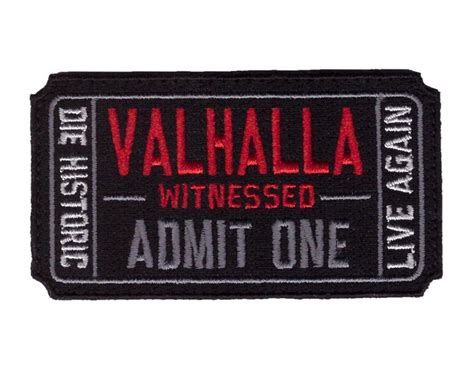 Velcro Ticket To Valhalla Witnessed Vikings Odin Patch Black Pin