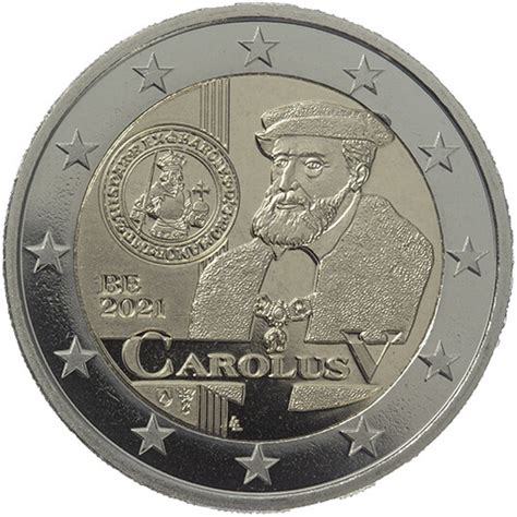 Belgium 2 Euro Coin 500 Years Carolus V Coins 2021 Euro Coinstv
