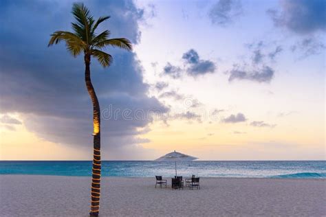 Romantic Seascape In An Idyllic Caribbean Beach Stock Photo Image Of