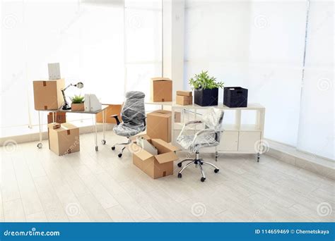 Moving Boxes And Furniture Stock Image Image Of Corporate 114659469